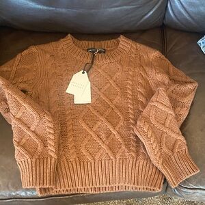 English Factory Chunky Cable Knit Sweater - Burnt Orange